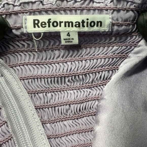 Reformation Overland Silk Top Lilac Purple Aura Size 4 - Picture 9 of 9